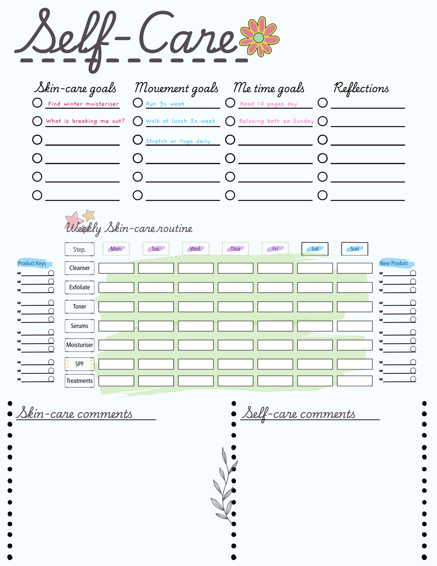 ✨ June Self-Care Planner Printable + Canva Template ✨ - Drop Fanatic