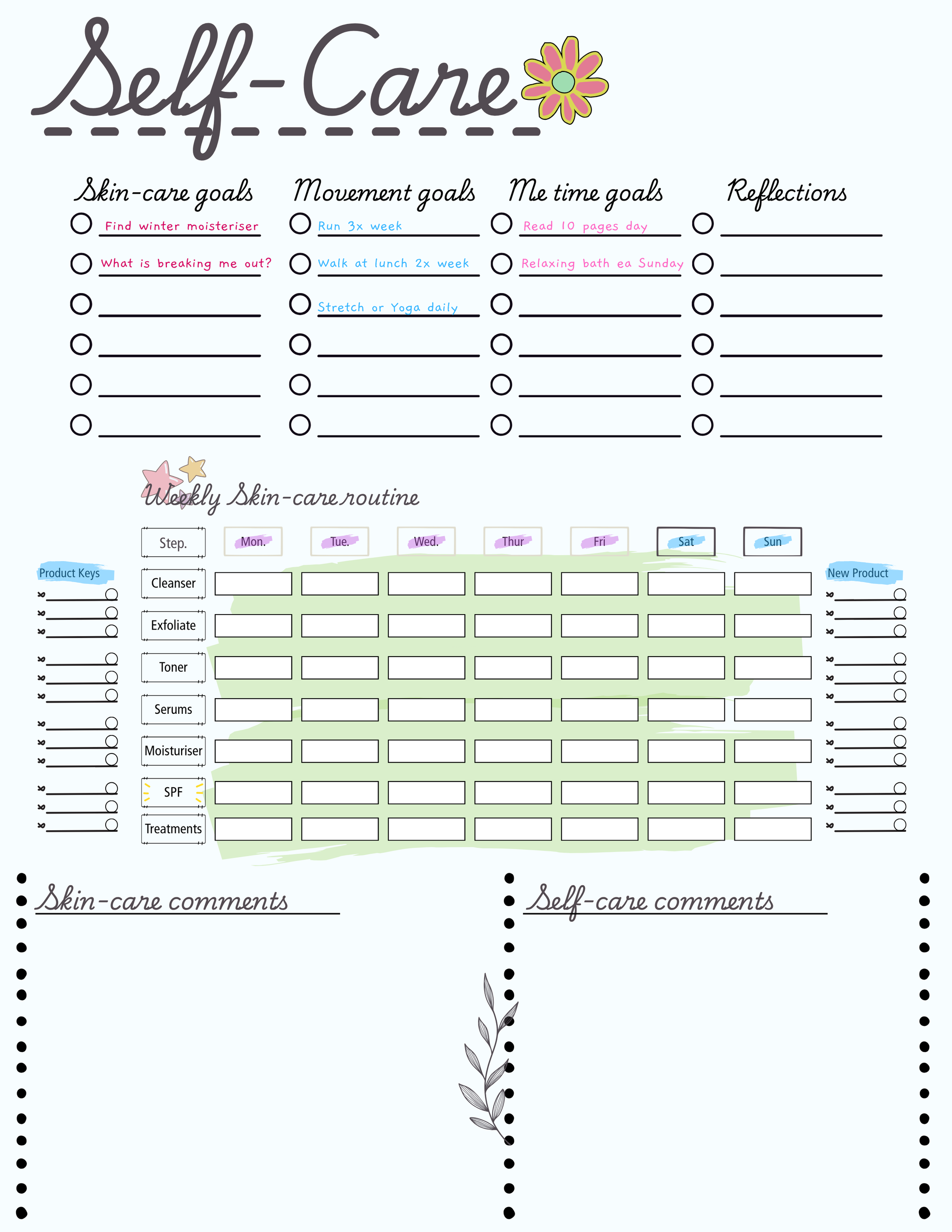 ✨ June Self-Care Planner Printable + Canva Template ✨ - Drop Fanatic