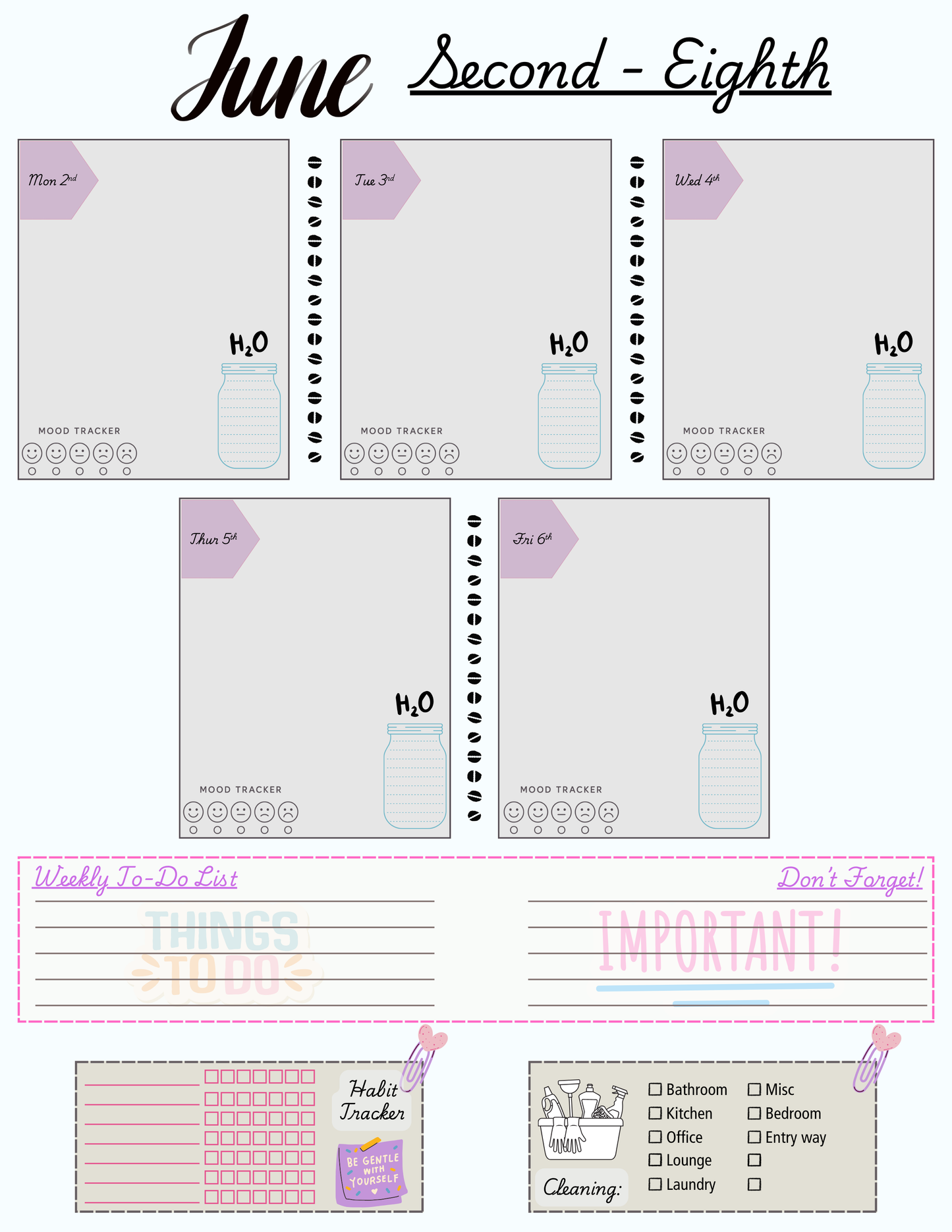 ✨ June Self-Care Planner Printable + Canva Template ✨ - Drop Fanatic