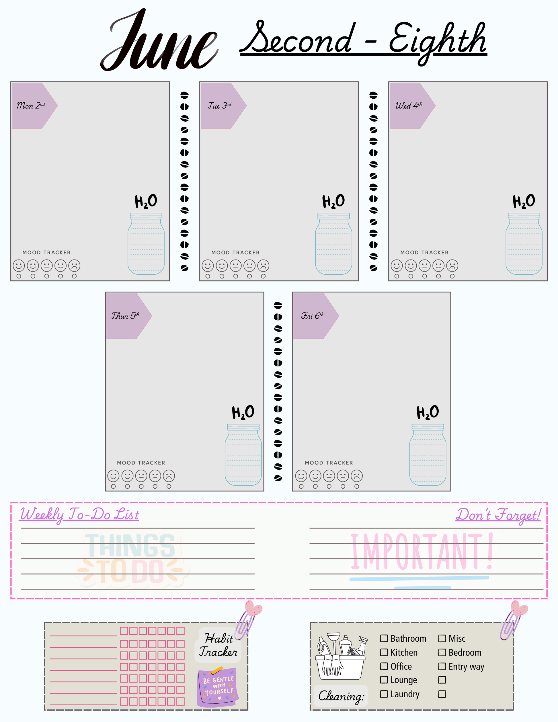 ✨ June Self-Care Planner Printable + Canva Template ✨ - Drop Fanatic
