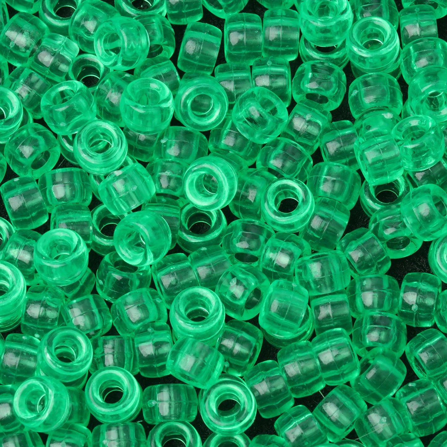 100pcs Green Color 6x9mm Pony Beads Acrylic Loose Beads Diy Craft Jewelry Bracelets Making Hair Supplies - Drop Fanatic