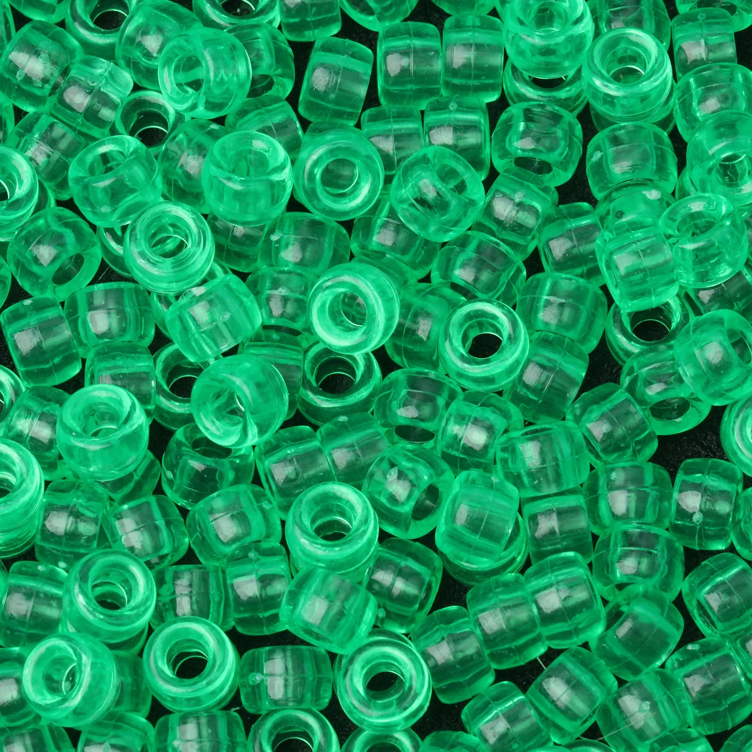 100pcs Green Color 6x9mm Pony Beads Acrylic Loose Beads Diy Craft Jewelry Bracelets Making Hair Supplies - Drop Fanatic