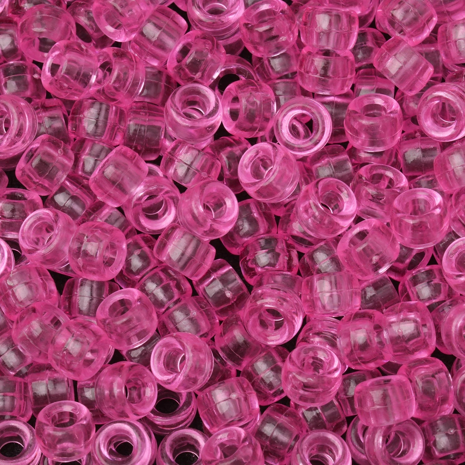100pcs Wholesale Clear Colored Pony Beads 6x9mm Acrylic Loose Spacer Beads For Jewelry Making Diy Nakelace Bracelet Supplies - Drop Fanatic