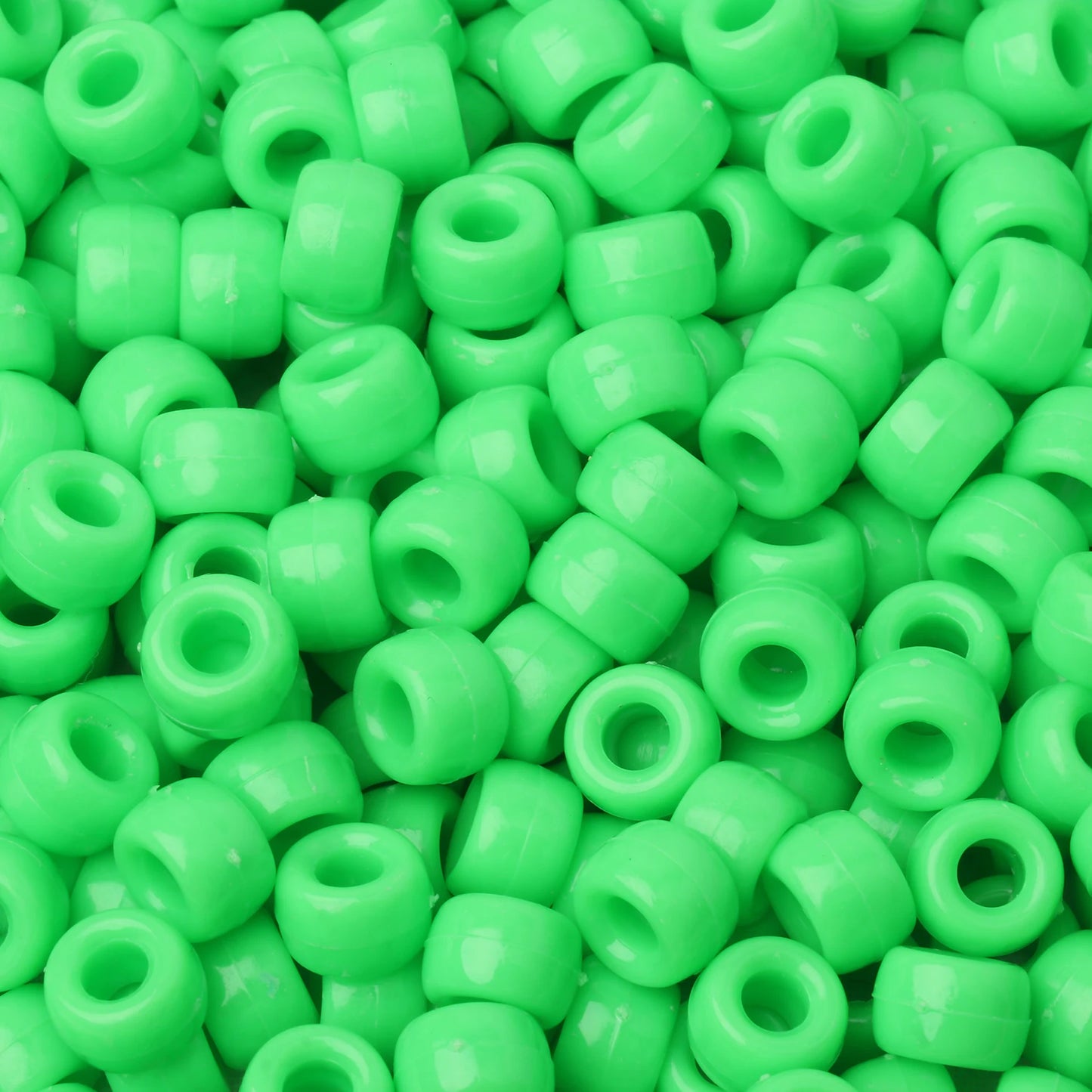 100pcs Green Color 6x9mm Pony Beads Acrylic Loose Beads Diy Craft Jewelry Bracelets Making Hair Supplies - Drop Fanatic