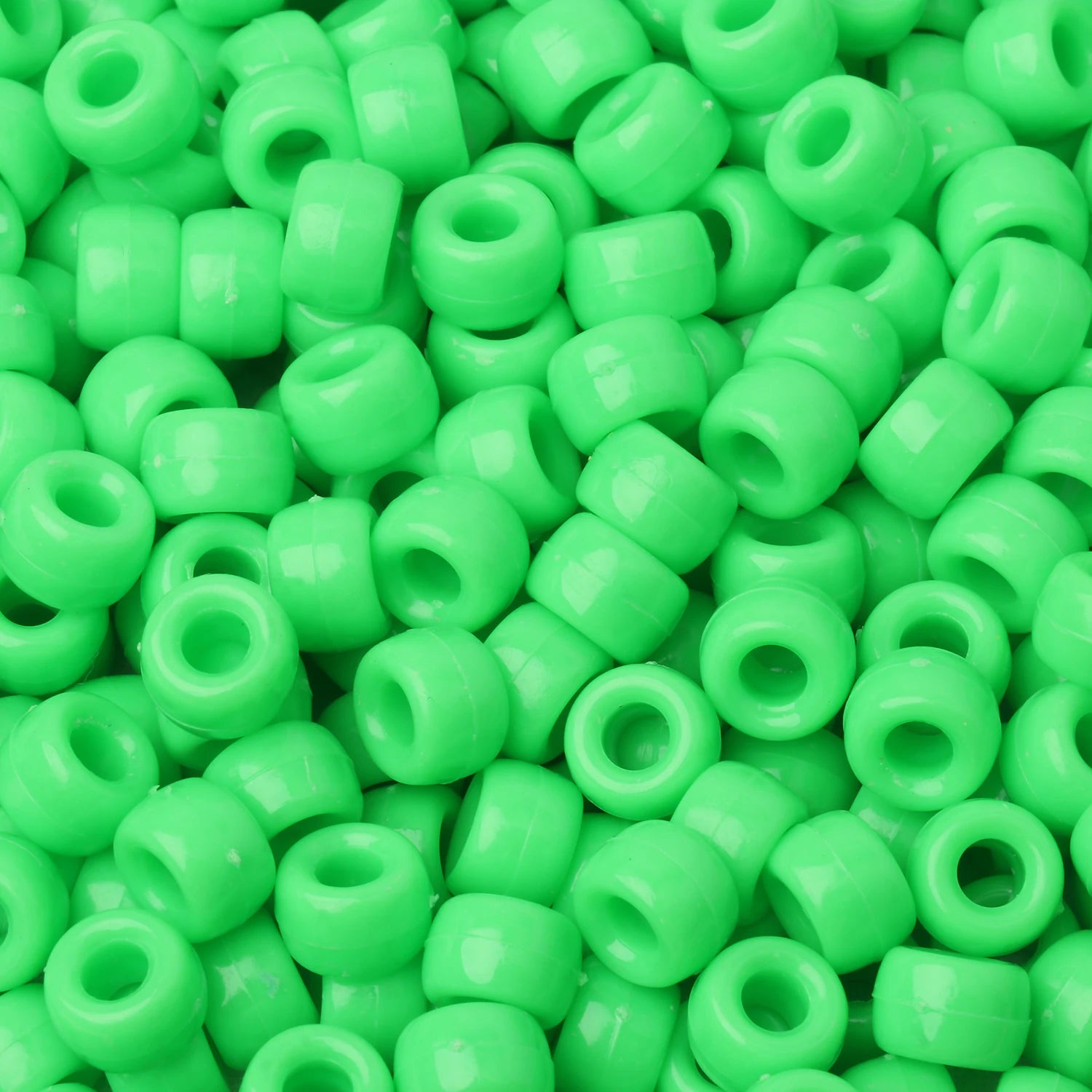 100pcs Green Color 6x9mm Pony Beads Acrylic Loose Beads Diy Craft Jewelry Bracelets Making Hair Supplies - Drop Fanatic