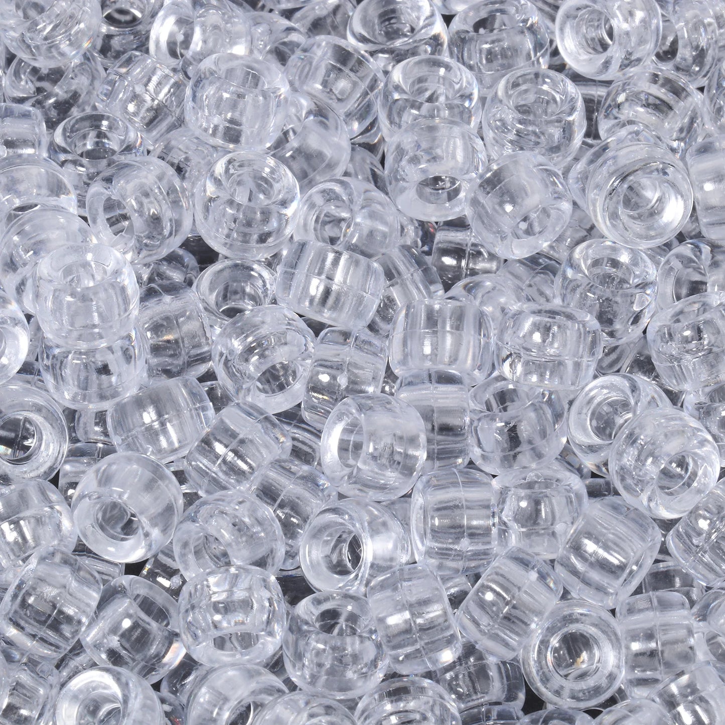 100pcs Wholesale Clear Colored Pony Beads 6x9mm Acrylic Loose Spacer Beads For Jewelry Making Diy Nakelace Bracelet Supplies - Drop Fanatic