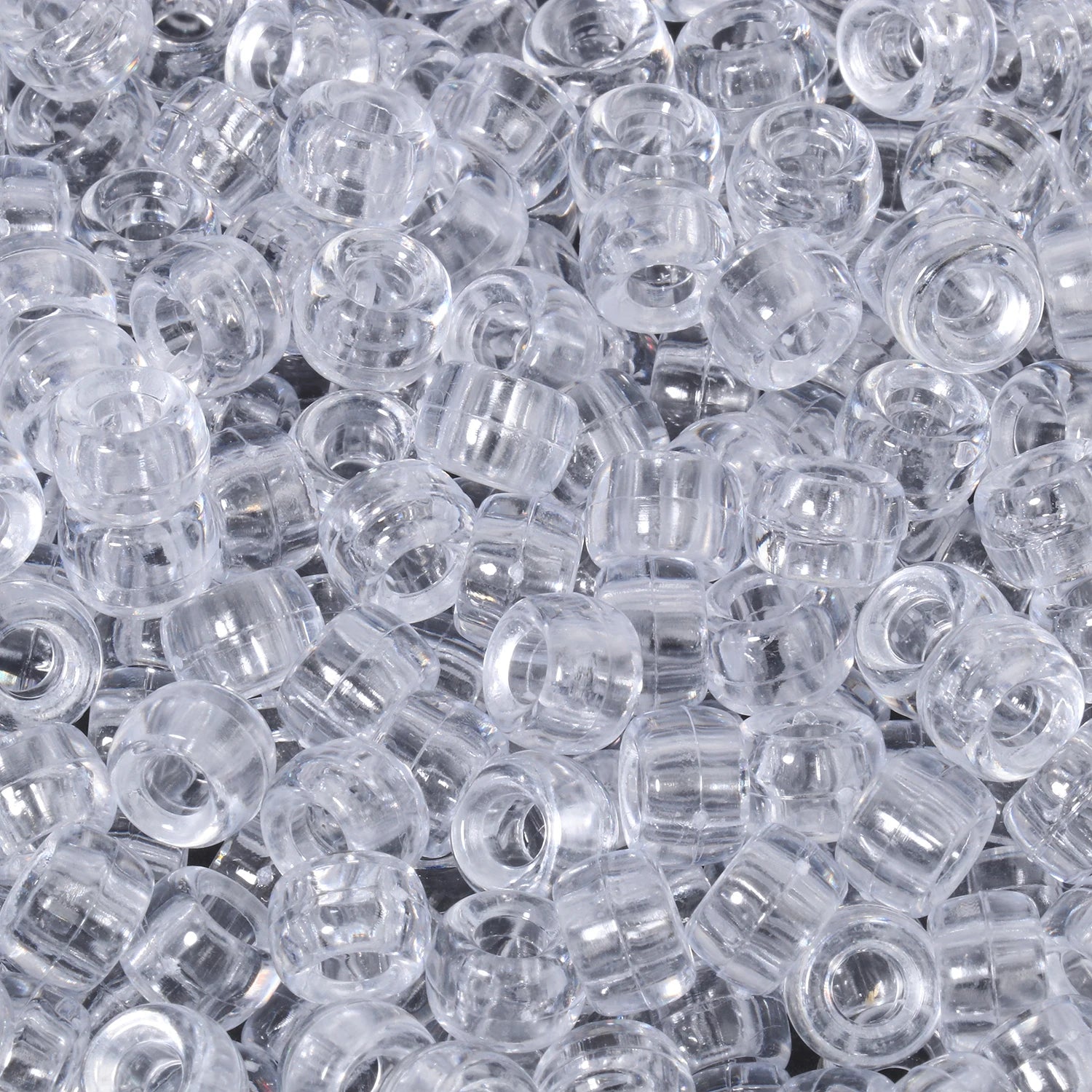 100pcs Wholesale Clear Colored Pony Beads 6x9mm Acrylic Loose Spacer Beads For Jewelry Making Diy Nakelace Bracelet Supplies - Drop Fanatic