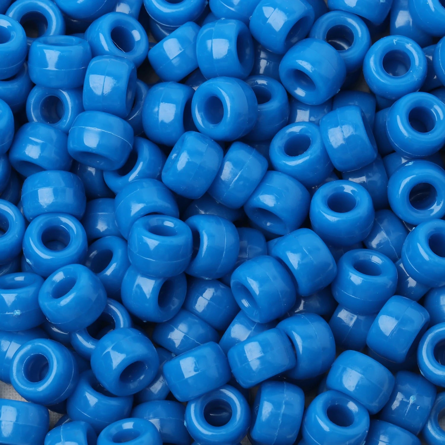100pcs Blue Color 6x9mm Pony Beads Acrylic Loose Beads Diy Craft Jewelry Bracelets Making Hair Supplies - Drop Fanatic