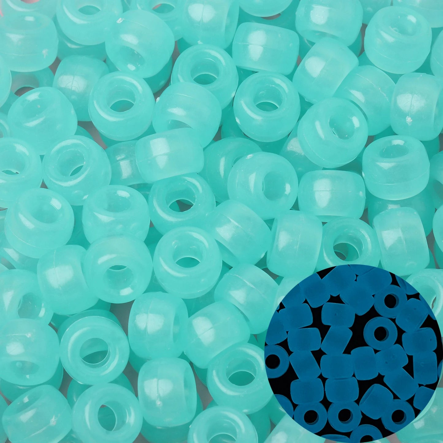 100pcs Blue Color 6x9mm Pony Beads Acrylic Loose Beads Diy Craft Jewelry Bracelets Making Hair Supplies - Drop Fanatic