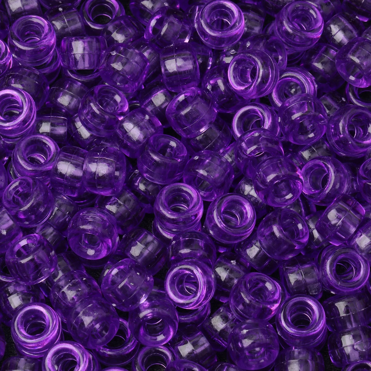 100pcs Wholesale Clear Colored Pony Beads 6x9mm Acrylic Loose Spacer Beads For Jewelry Making Diy Nakelace Bracelet Supplies - Drop Fanatic