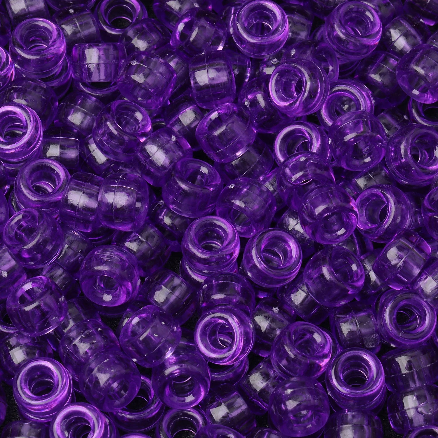100pcs Wholesale Clear Colored Pony Beads 6x9mm Acrylic Loose Spacer Beads For Jewelry Making Diy Nakelace Bracelet Supplies - Drop Fanatic