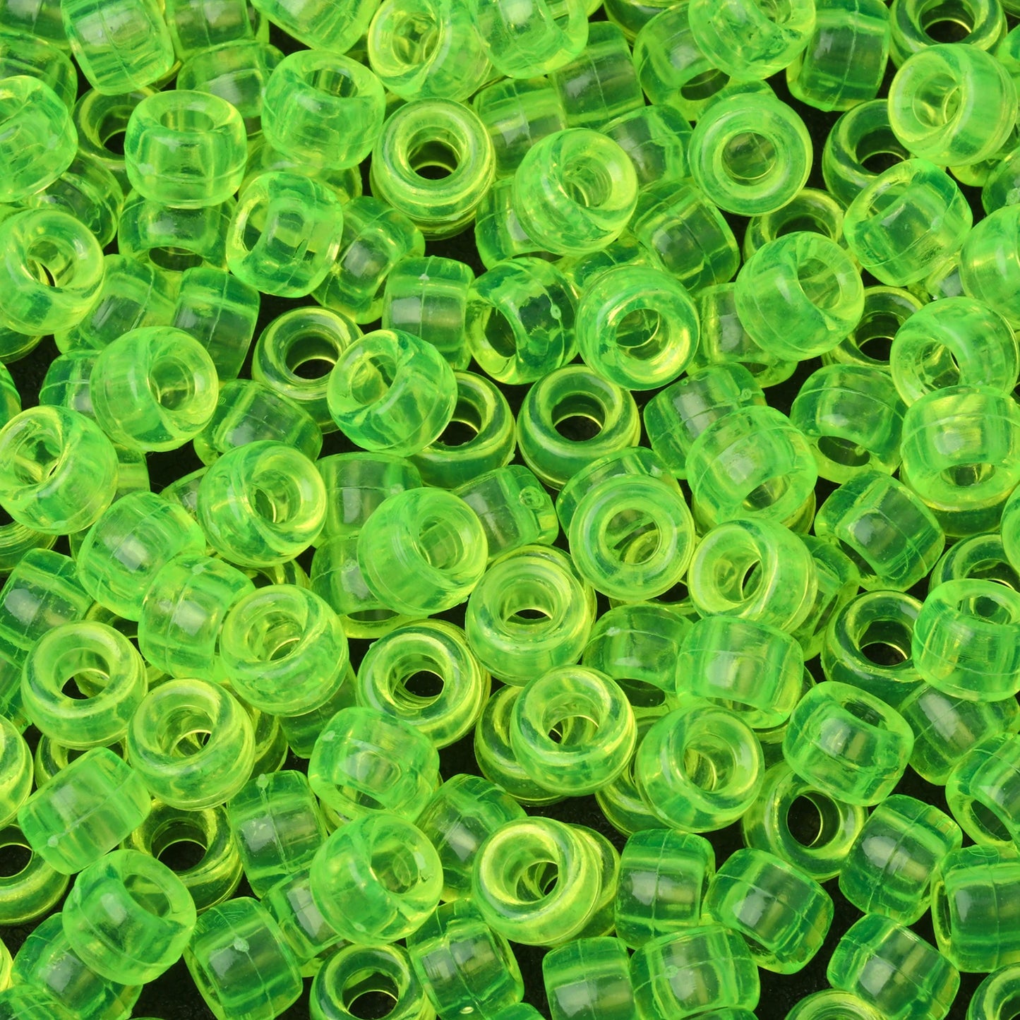100pcs Green Color 6x9mm Pony Beads Acrylic Loose Beads Diy Craft Jewelry Bracelets Making Hair Supplies - Drop Fanatic