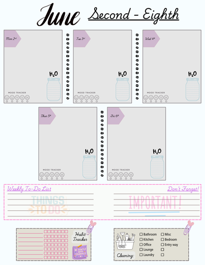 ✨ June Self-Care Planner Printable + Canva Template ✨ - Drop Fanatic 