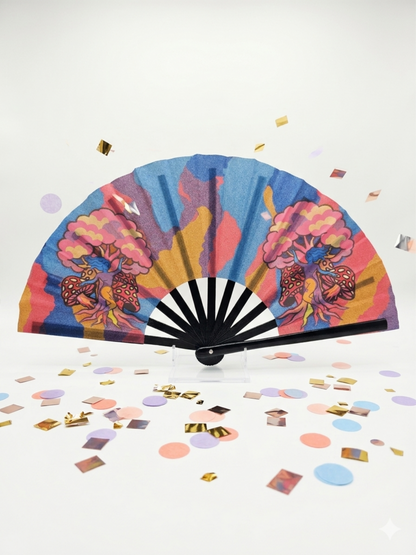 Mushrooms & Chill 13inch hand fan - Drop Fanatic 