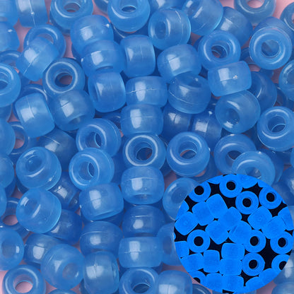 100pcs Blue Color 6x9mm Pony Beads Acrylic Loose Beads Diy Craft Jewelry Bracelets Making Hair Supplies - Drop Fanatic 