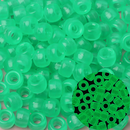 100pcs Green Color 6x9mm Pony Beads Acrylic Loose Beads Diy Craft Jewelry Bracelets Making Hair Supplies - Drop Fanatic 