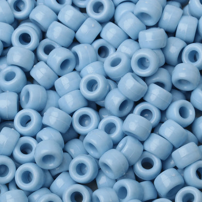 100pcs Blue Color 6x9mm Pony Beads Acrylic Loose Beads Diy Craft Jewelry Bracelets Making Hair Supplies - Drop Fanatic 