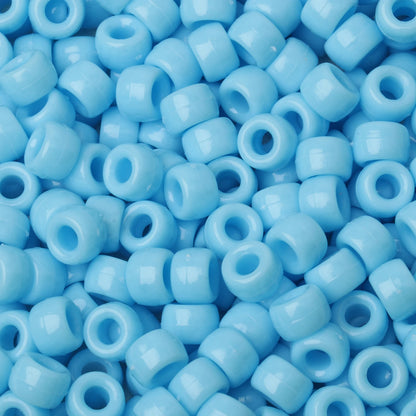 100pcs Blue Color 6x9mm Pony Beads Acrylic Loose Beads Diy Craft Jewelry Bracelets Making Hair Supplies - Drop Fanatic 