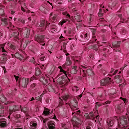 100pcs Wholesale Clear Colored Pony Beads 6x9mm Acrylic Loose Spacer Beads For Jewelry Making Diy Nakelace Bracelet Supplies - Drop Fanatic 