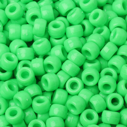 100pcs Green Color 6x9mm Pony Beads Acrylic Loose Beads Diy Craft Jewelry Bracelets Making Hair Supplies - Drop Fanatic 
