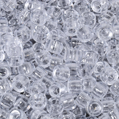 100pcs Wholesale Clear Colored Pony Beads 6x9mm Acrylic Loose Spacer Beads For Jewelry Making Diy Nakelace Bracelet Supplies - Drop Fanatic 