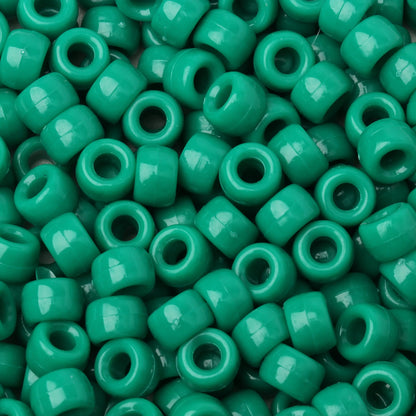 100pcs Green Color 6x9mm Pony Beads Acrylic Loose Beads Diy Craft Jewelry Bracelets Making Hair Supplies - Drop Fanatic 