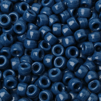 100pcs Blue Color 6x9mm Pony Beads Acrylic Loose Beads Diy Craft Jewelry Bracelets Making Hair Supplies - Drop Fanatic 