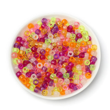 100pcs Wholesale Clear Colored Pony Beads 6x9mm Acrylic Loose Spacer Beads For Jewelry Making Diy Nakelace Bracelet Supplies - Drop Fanatic 