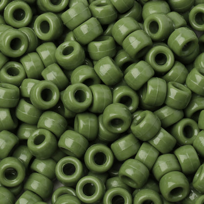 100pcs Green Color 6x9mm Pony Beads Acrylic Loose Beads Diy Craft Jewelry Bracelets Making Hair Supplies - Drop Fanatic 
